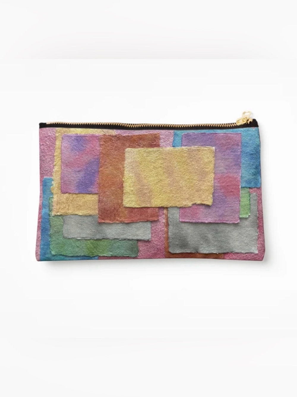 Colorful Geometric Watercolor Zipper Pouch (medium)
